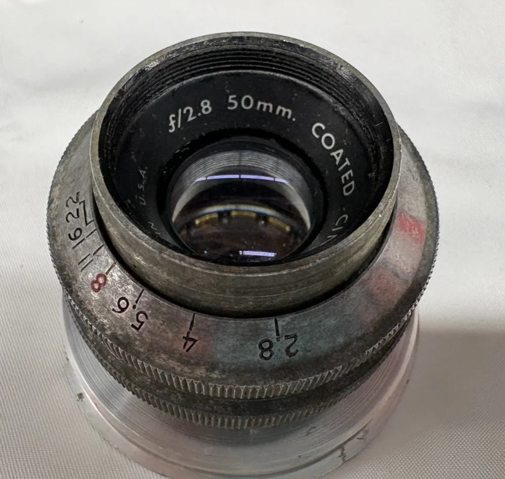Argus C-Four Coated Cintar 50mm F2.8 Vintage Camera Lens Detached Untested